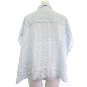 GALERIE VIE 24SS セルロースシルクブロード ボックスシャツ ノースリーブシャツ ストライプ ブルー F 23014101210