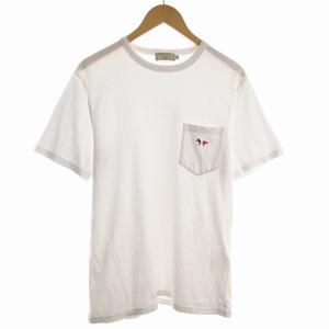 トリコロール フォックスヘッド パッチ ポケット Tシャツ 半袖 S 白 ホワイト