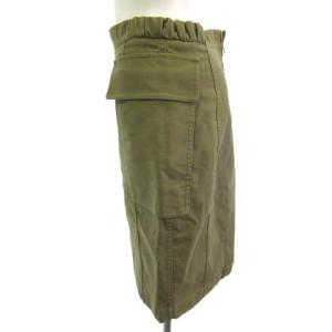 CELINE ひざ丈 スカート カーゴ カーキ 36