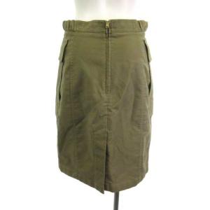CELINE ひざ丈 スカート カーゴ カーキ 36