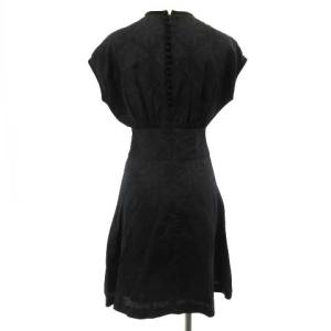 Mame Kurogouchi MM17AW-DR007 ワンピース ひざ丈 シルク混 フレンチスリーブ ブラック 黒 1