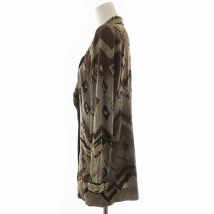 LEONARD FASHION ファッション ジャケット 肩パッド 総柄 ひし形柄 L 茶 ブラウン グレー