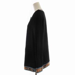 LEONARD FASHION ファッション カーディガン 肩パッド 花柄 LL 黒 ブラック
