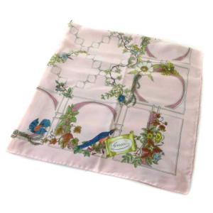 GUCCI スカーフ フローラ 花柄 シルク ロゴ ピンク 323150 3G001