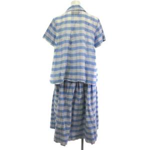 Tao セットアップ スカート ギンガムチェック ブルー M