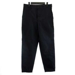 テーパードパンツ スラックス 光沢 ネイビー 紺 M