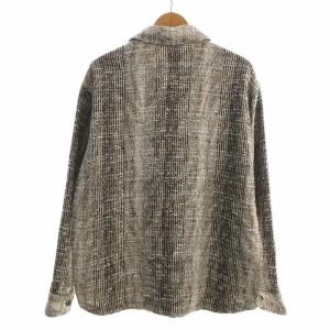 EDIFICE 24SS ツイード CPOジャケット 長袖 アウターシャツ M 茶色 ブラウン 白 ホワイト 24011300101010