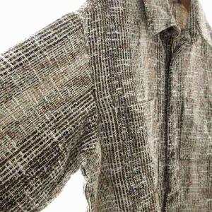 EDIFICE 24SS ツイード CPOジャケット 長袖 アウターシャツ M 茶色 ブラウン 白 ホワイト 24011300101010