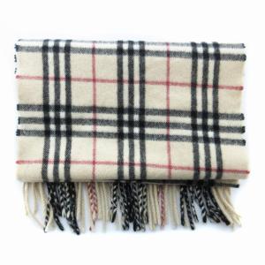 BURBERRY BLUE LABEL マフラー ノバチェック フリンジ ベージュ