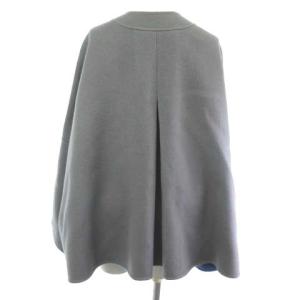 EMPORIO ARMANI ノーカラージャケット オーバー ウール カシミヤ グレー ブルー 38