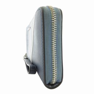 MICHAEL KORS オーガナイザー 長財布 ウォレット カード入れ ラウンドファスナー ロゴ PVC 青 ブルー 白 ホワイト