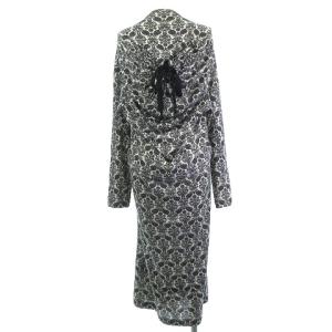 TAO COMME des GARCONS 美品 3F-T017 AD2010 ワンピース 花柄 総柄 ロング丈 長袖 白系 ホワイト ブラック S