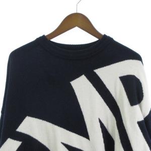 EMPORIO ARMANI カシミヤ混 ニット セーター 長袖 紺 ネイビー XL