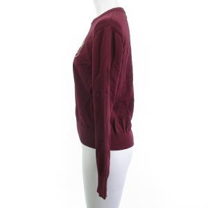 BLUE LABEL CRESTBRIDGE 24AW 美品 ドライレーヨンストレッチプレッピーニット セーター 長袖 ワイン ボルドー バーガンディ 38 M位
