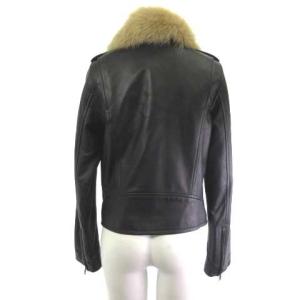 ラムレザージャケット 羊革 2WAY ジップアップ フォックスファー  