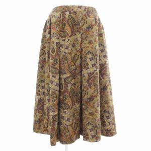 ヴィンテージ プリーツスカート ペイズリー柄 15 ブラウン
