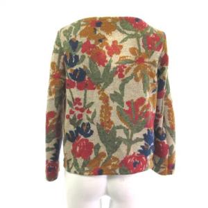 GBFLV-02390 ニット セーター プルオーバー 花柄 ウール モヘヤ ボート  