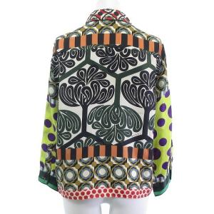 MARNI 11AW 美品 シルク シャツ ブラウス 総柄 7部袖 半端袖 マルチカラー 44 M位