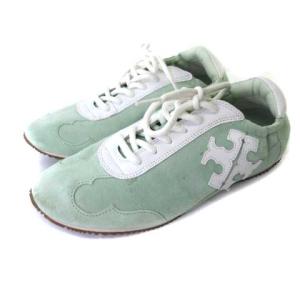 スニーカー シューズ スエード ミントグリーン 23.5cm