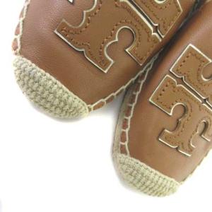 TORY BURCH 52035 エスパドリーユ スリッポン シューズ フラットシューズ 6M 23cm ブラウン 茶