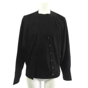 KRWSCA0252 KRWSCA0254 24AW ヴィスコースストレッチ ドルマンスリーブ カーデ アンサンブル ブラック