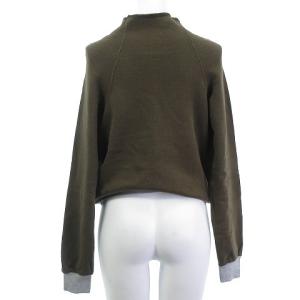 COMME des GARCONS 美品 GI-T065 AD2002 リブネック変形スウェット トレーナー 長袖 カーキ系 グレー S位