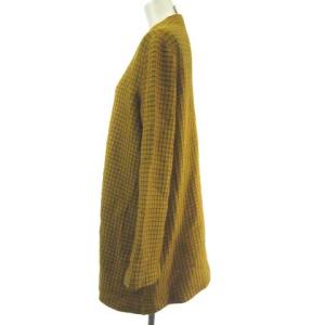 SYBILLA ニットジャケット カーディガン ウール チェック イエロー 黄 40