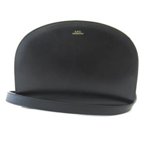 ショルダーバッグ クロスボディ ラウンド レザー 黒 ブラック