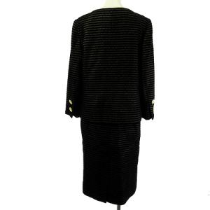 GIVENCHY ヌーベルブティック ヴィンテージ セットアップ ボーダー 金釦 ノーカラー ブラック 黒 10 1