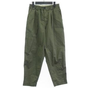 美品 イージーパンツ テーパード ゴムウエスト カーキ グリーン 44 S位