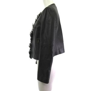 EPOCA ラムレザージャケット 羊革 ラムファー ブラック 黒 40