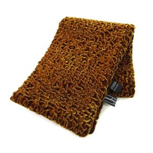 マフラー シルク混 ベロア ブラウン 茶