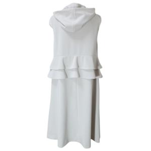 TO BE CHIC ノースリーブ コート ジャケット ロング フード ティアード 42 L相当 グレー X