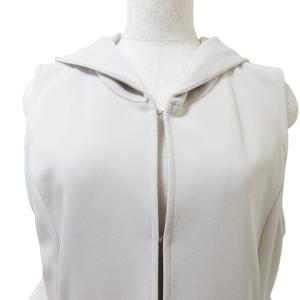 TO BE CHIC ノースリーブ コート ジャケット ロング フード ティアード 42 L相当 グレー X