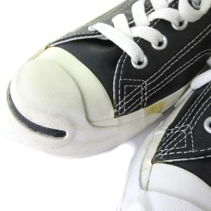 CONVERSE 1B985 JACK PURCELL ジャックパーセル レザー スニーカー シューズ ローカット ブラック 黒 25