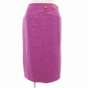 ヴィンテージ タイトスカート ひざ丈 ウール フランス製 紫 パープル