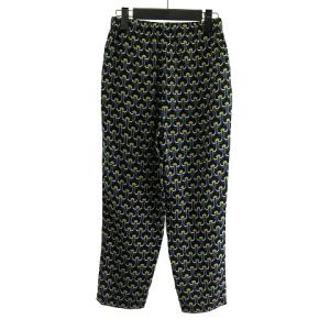 MARNI イージーパンツ テーパード シルク100 総柄 グリーン 緑 38