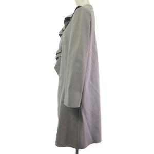 TO BE CHIC カーディガン ロング フリル ジップアップ グレー 40