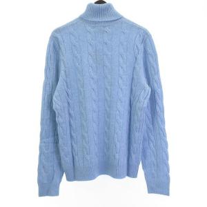 malo OPTIMUM カシミヤ混 ニット タートルネック ブルー L