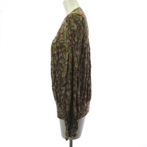 ETRO カットソー 長袖 総柄 ギャザー ブラウン 茶 46