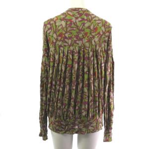 ETRO カットソー 長袖 総柄 ギャザー ブラウン 茶 46