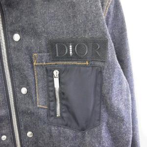 Dior sacai 213D487AY507 21AW コットン ナイロン デニムジャケット ブラック 50