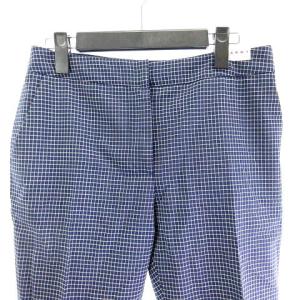 パンツ スラックス センタープレス チェック ネイビー 紺 38 M（2025  