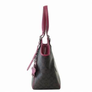 COACH メドウ ショルダーバッグ シグネチャー ブラウン ピンク