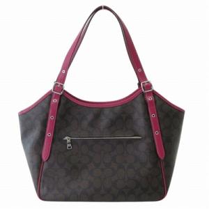 COACH メドウ ショルダーバッグ シグネチャー ブラウン ピンク