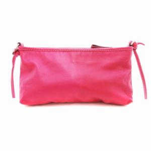 Longchamp ショルダーバッグ レザー ロゴ刻印 ピンク