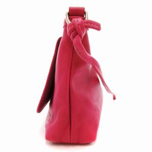 Longchamp ショルダーバッグ レザー ロゴ刻印 ピンク