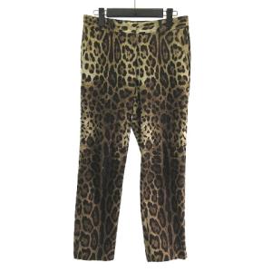 パンツ スラックス レオパード ヒョウ柄 ブラウン 茶 40