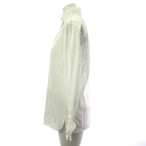 CHANEL ダブルカフス シャツ ストライプ ココマーク ホワイト 38