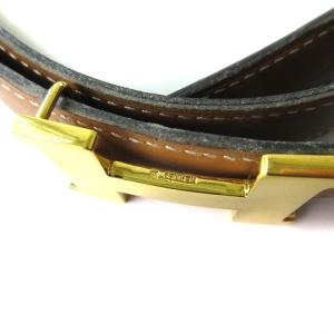 HERMES ベルトバックル リバーシブルベルト ミニコンスタンス A刻 ブラック ブラウン 70